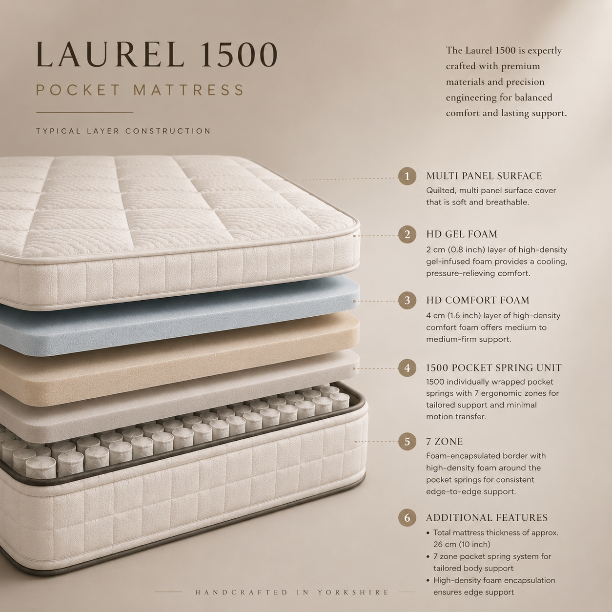 Laurel 1500 Pocket Spring Mattress