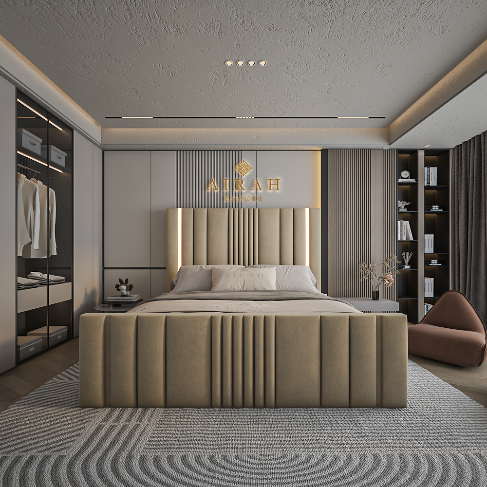 Halo LED Bed with illuminated headboard – luxury LED bed frame for bedrooms