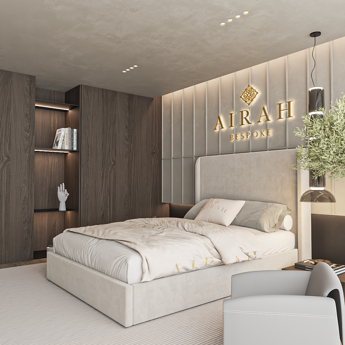 Harlow luxury bed – upholstered bed frame with padded headboard and sleek finish