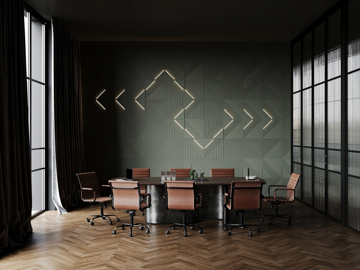 GYPSUM 3D WALL PANEL | TRINITY + LED 0021