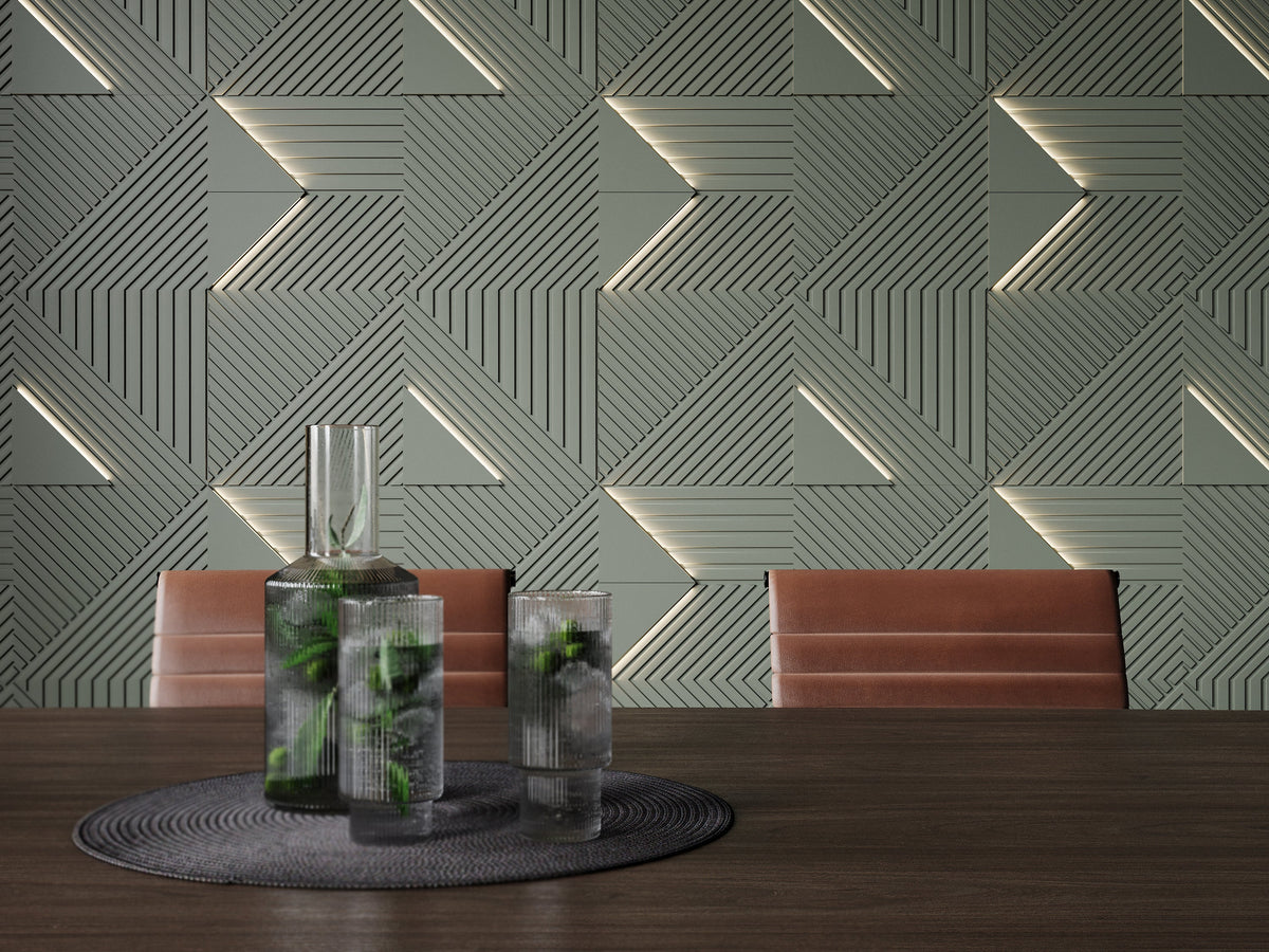 GYPSUM 3D WALL PANEL | TRINITY + LED 0021