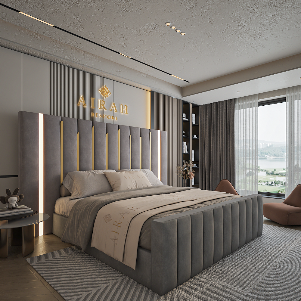 Lucent LED Bed – luxury upholstered bed frame with soft-glow LED lighting