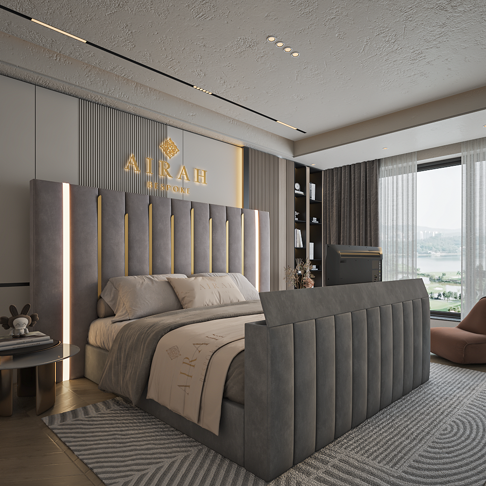 Lucent LED Bed with illuminated headboard – luxury LED bed frame for bedrooms