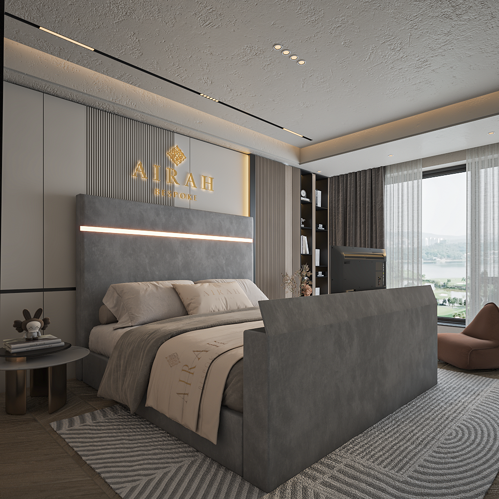 Luna LED bed frame – modern upholstered LED bed with ambient lighting UK