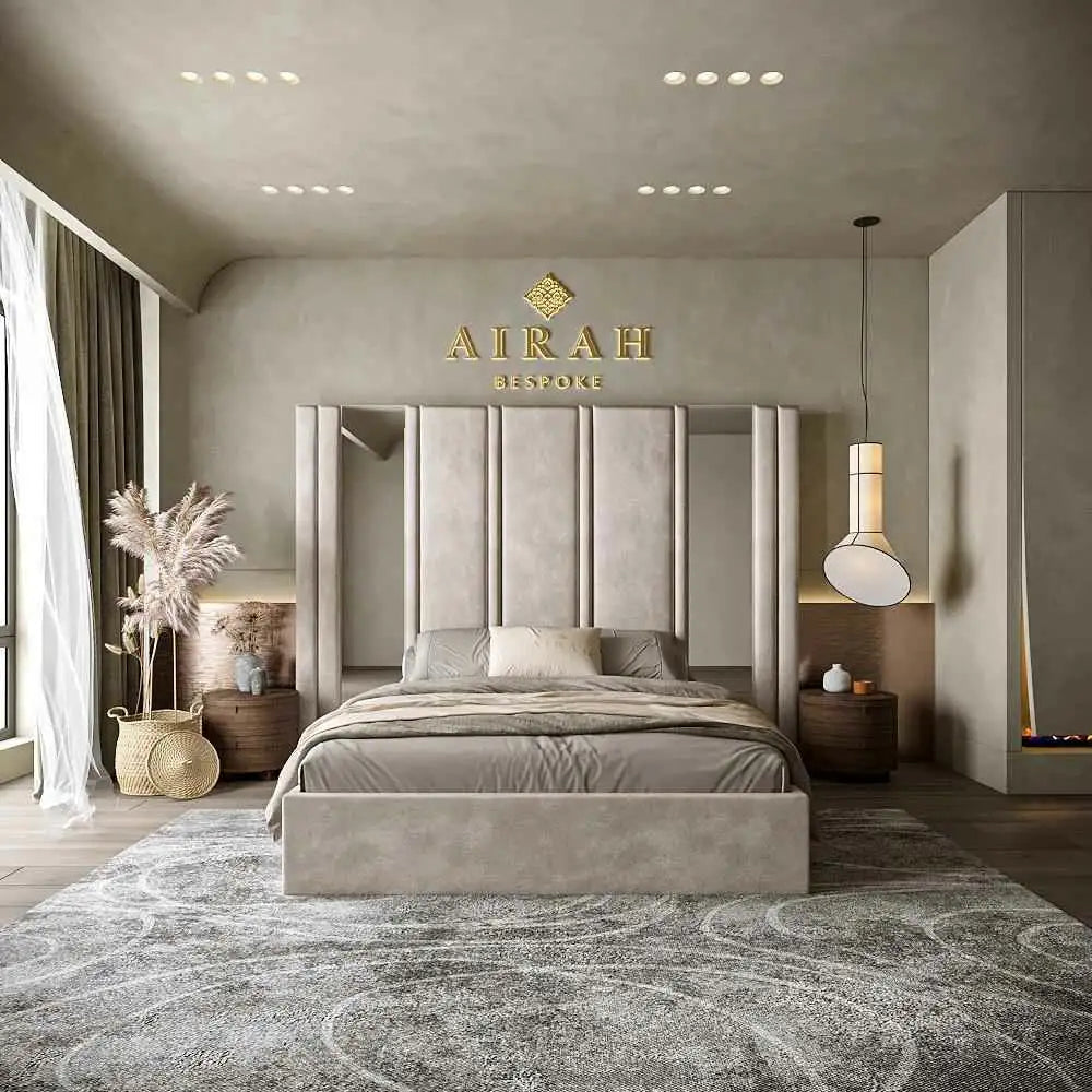 Mirrored bed frame – luxury upholstered bed with mirror finish detailing UK