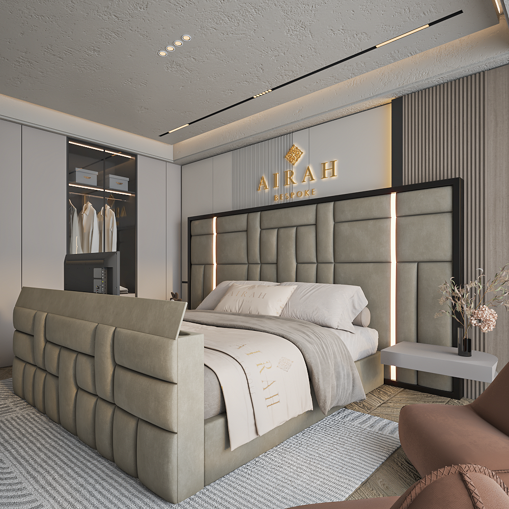 Radiant LED Bed with illuminated headboard – luxury LED bed frame for bedrooms