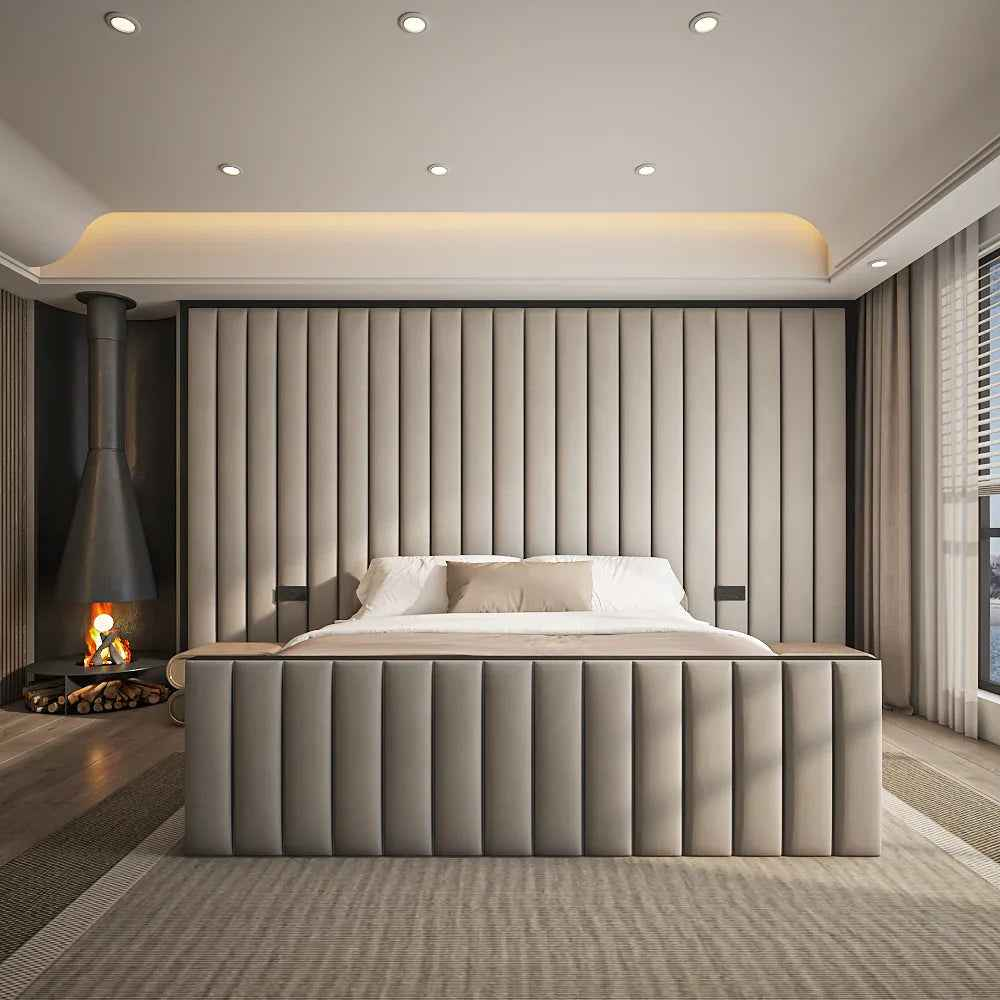 The Aspen Designer Footboard bed frame – luxury upholstered bed with feature foot end UK