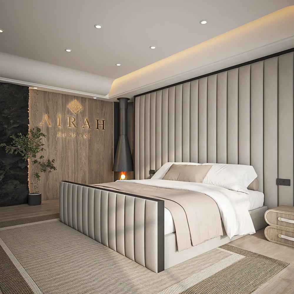 The Aspen Designer Footboard bed frame – luxury upholstered bed with feature foot end UK