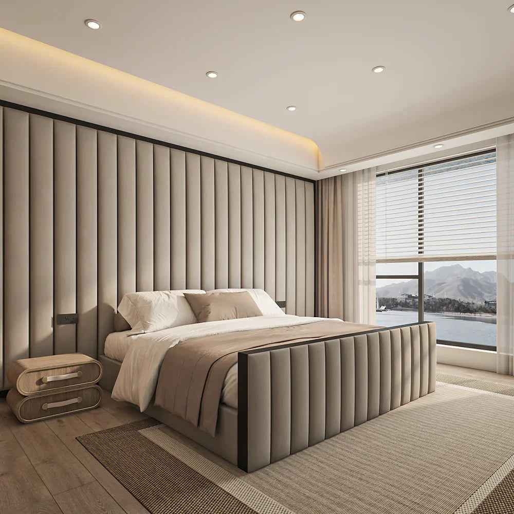 The Aspen Designer Footboard bed frame – luxury upholstered bed with feature foot end UK