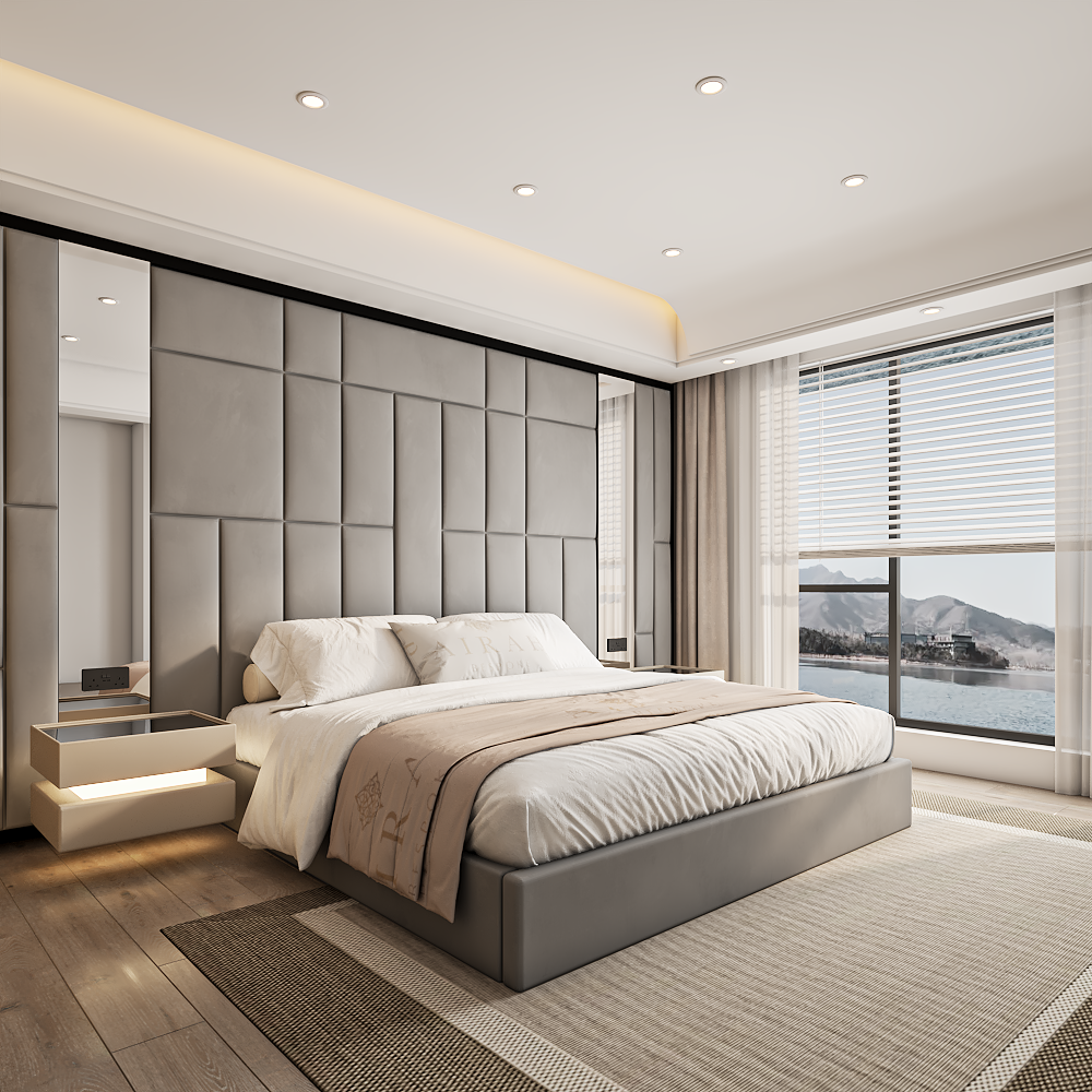 Luxury Elara bed with low footboard – contemporary upholstered bed frame for UK homes