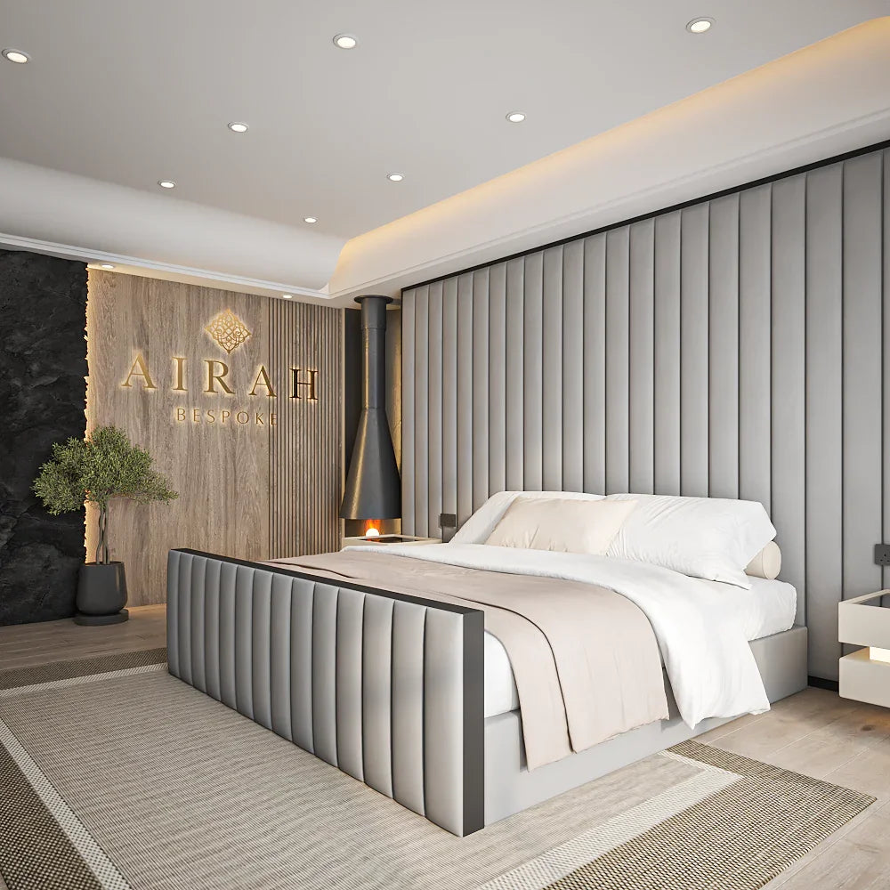 The Oceana Designer Footboard bed frame – luxury upholstered bed with designer foot end UK