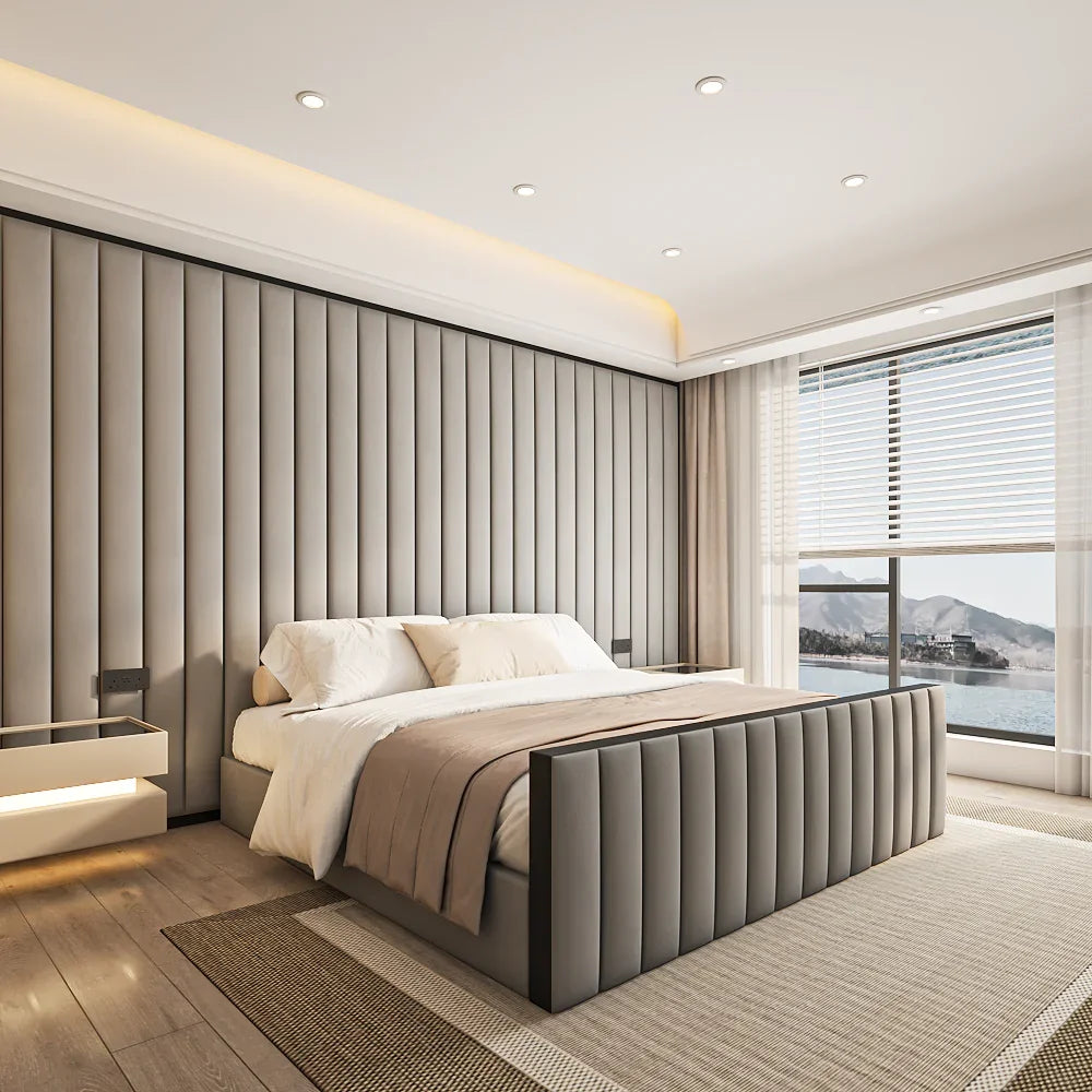 Oceana Designer Footboard upholstered bed – statement footboard design for modern bedrooms