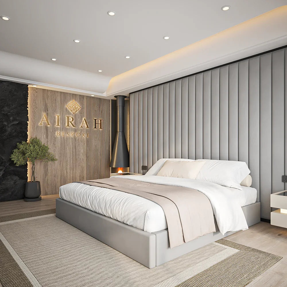 The Oceana Low Foot Board bed frame – luxury upholstered bed with low foot end UK