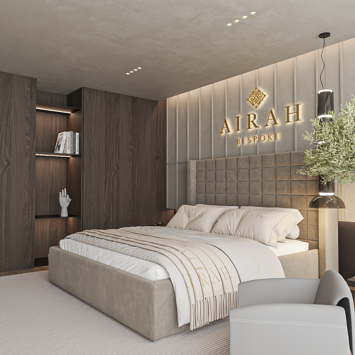 The Winslet luxury bed – upholstered bed frame with padded headboard and sleek finish