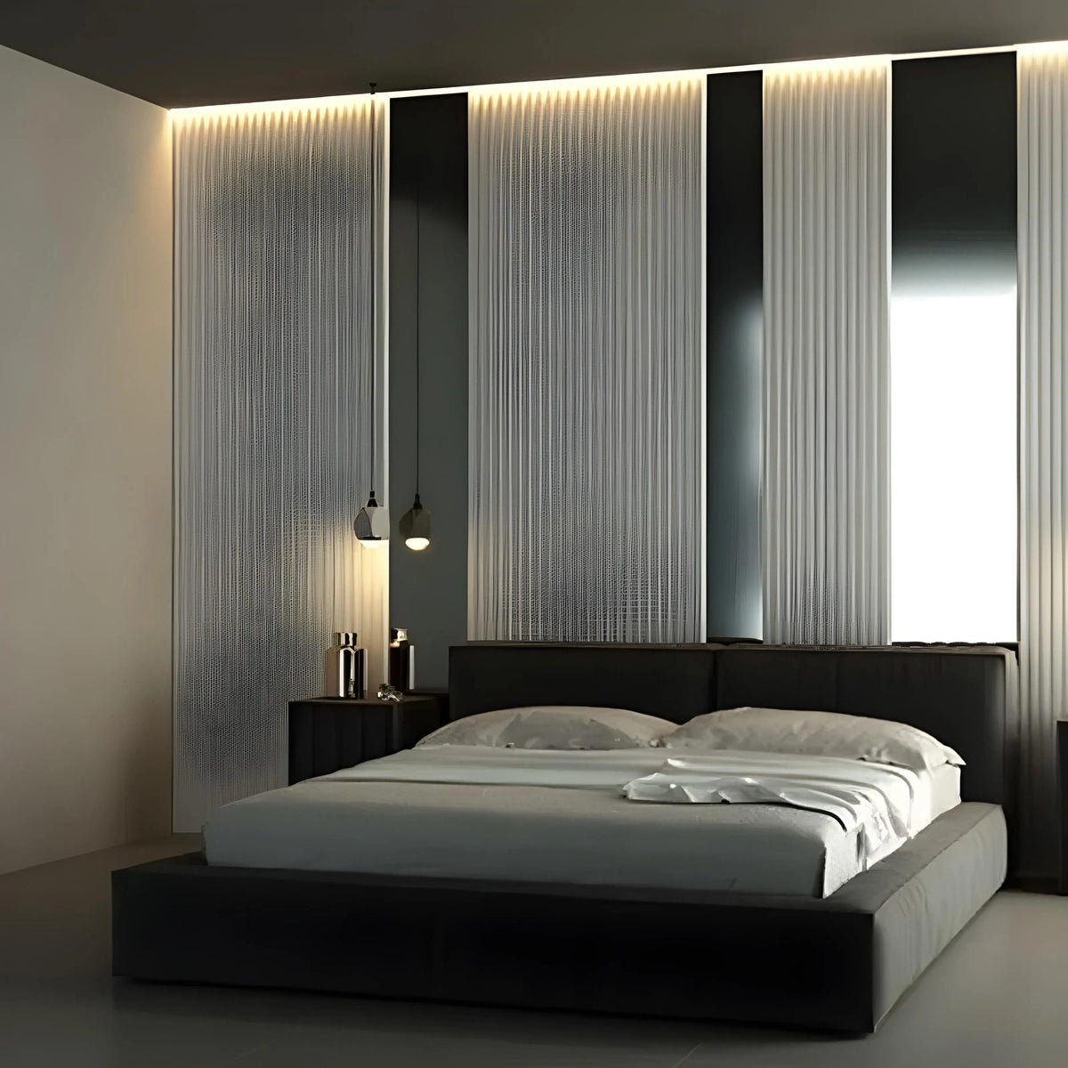 GYPSUM 3D WALL PANEL | GRID +LED 0015