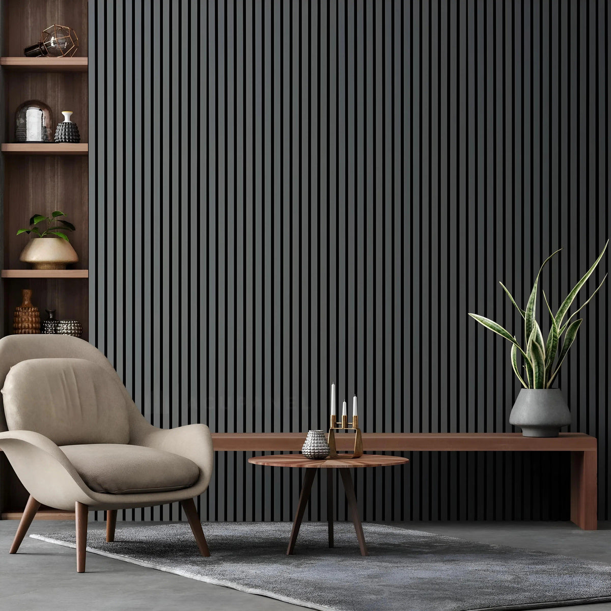 GYPSUM 3D WALL PANEL | GRID +LED 0015