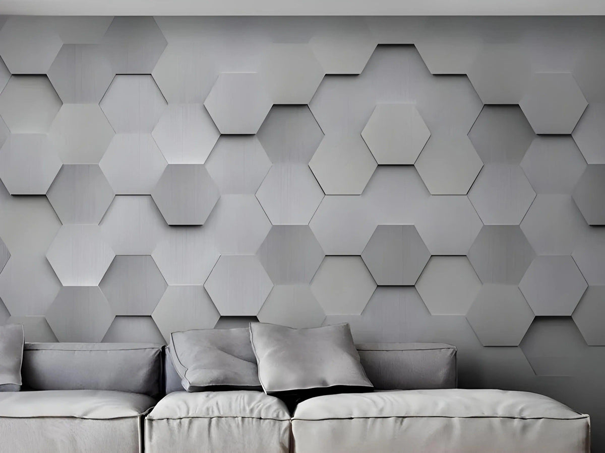 GYPSUM 3D WALL PANEL | HEXAGON + LED 0045