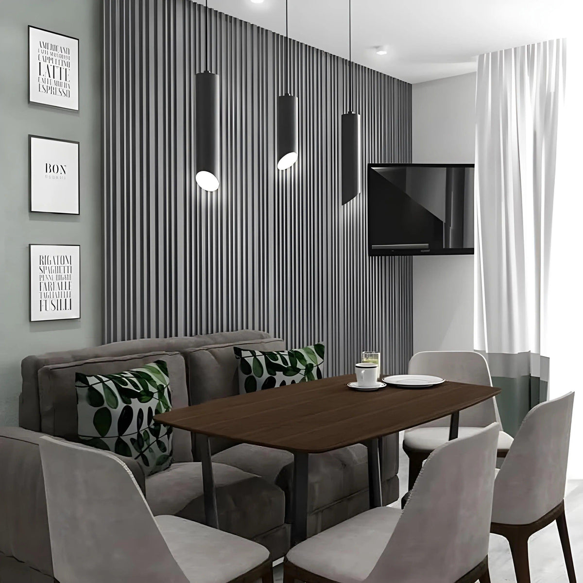 GYPSUM 3D WALL PANEL | CASCADE + LED 0114