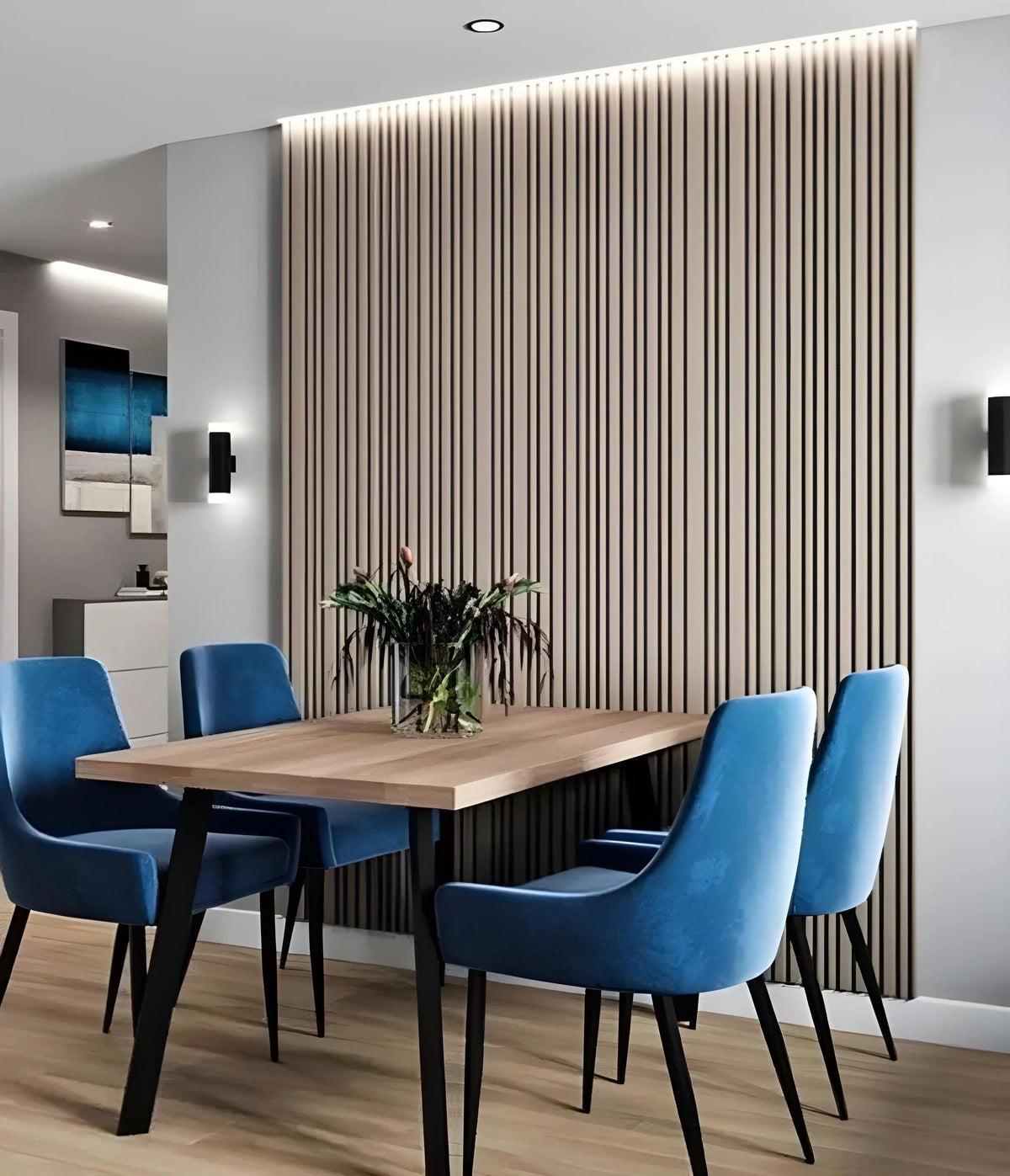 GYPSUM 3D WALL PANEL | CASCADE + LED 0114