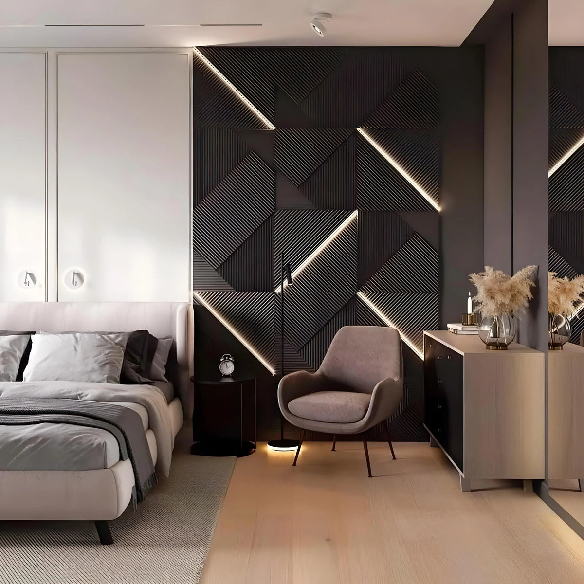 GYPSUM 3D WALL PANEL | FUTUR + LED 0042