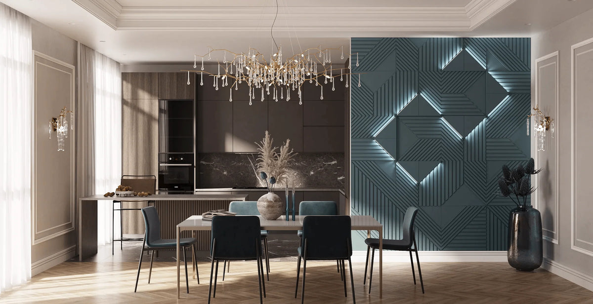 GYPSUM 3D WALL PANEL | TRINITY + LED 0021