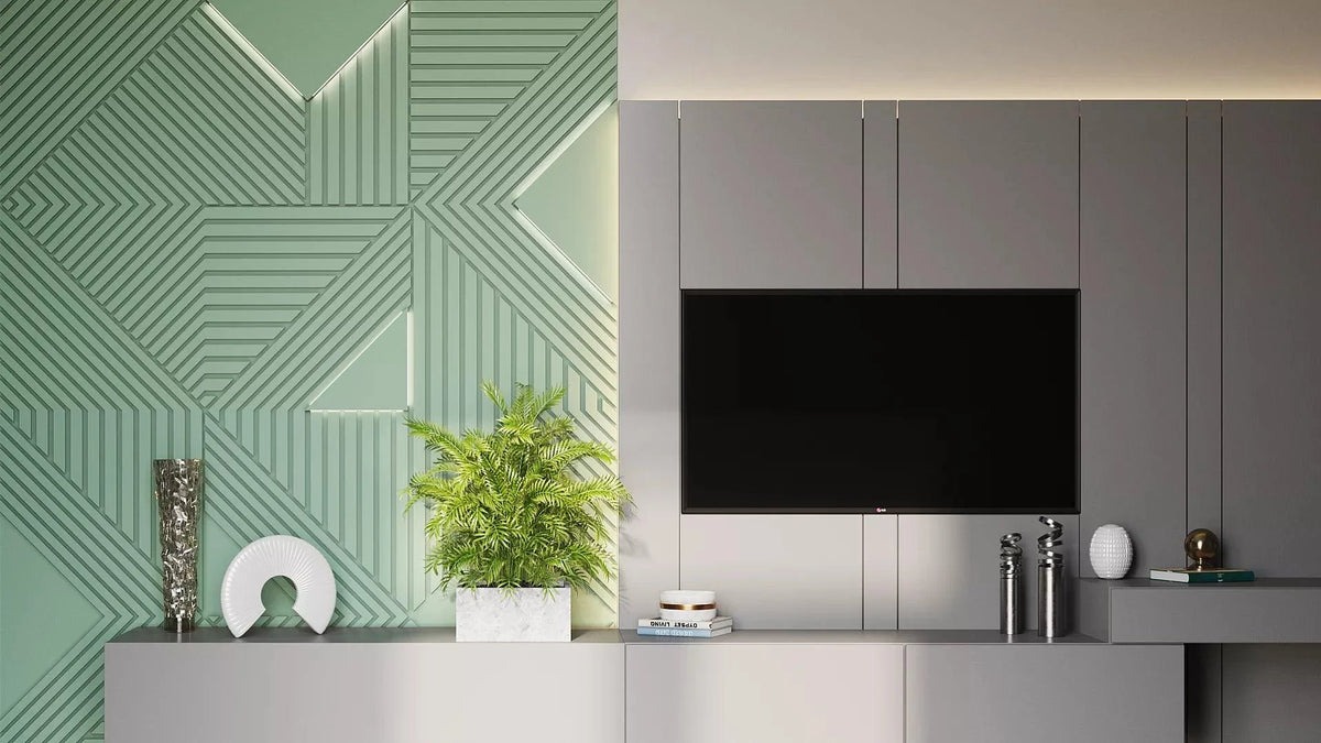 GYPSUM 3D WALL PANEL | TRINITY + LED 0021