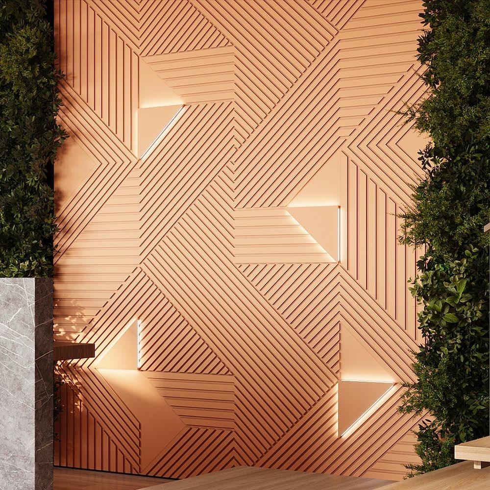 GYPSUM 3D WALL PANEL | TRINITY + LED 0021