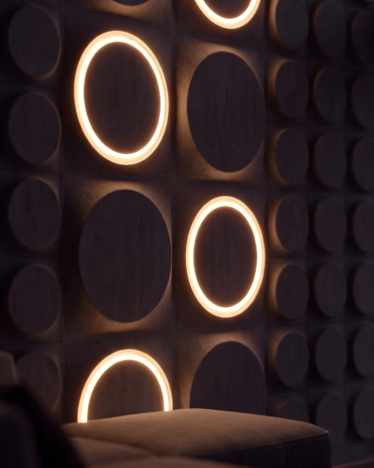 GYPSUM 3D WALL PANEL | COSMIC 0012 + LED LARGE