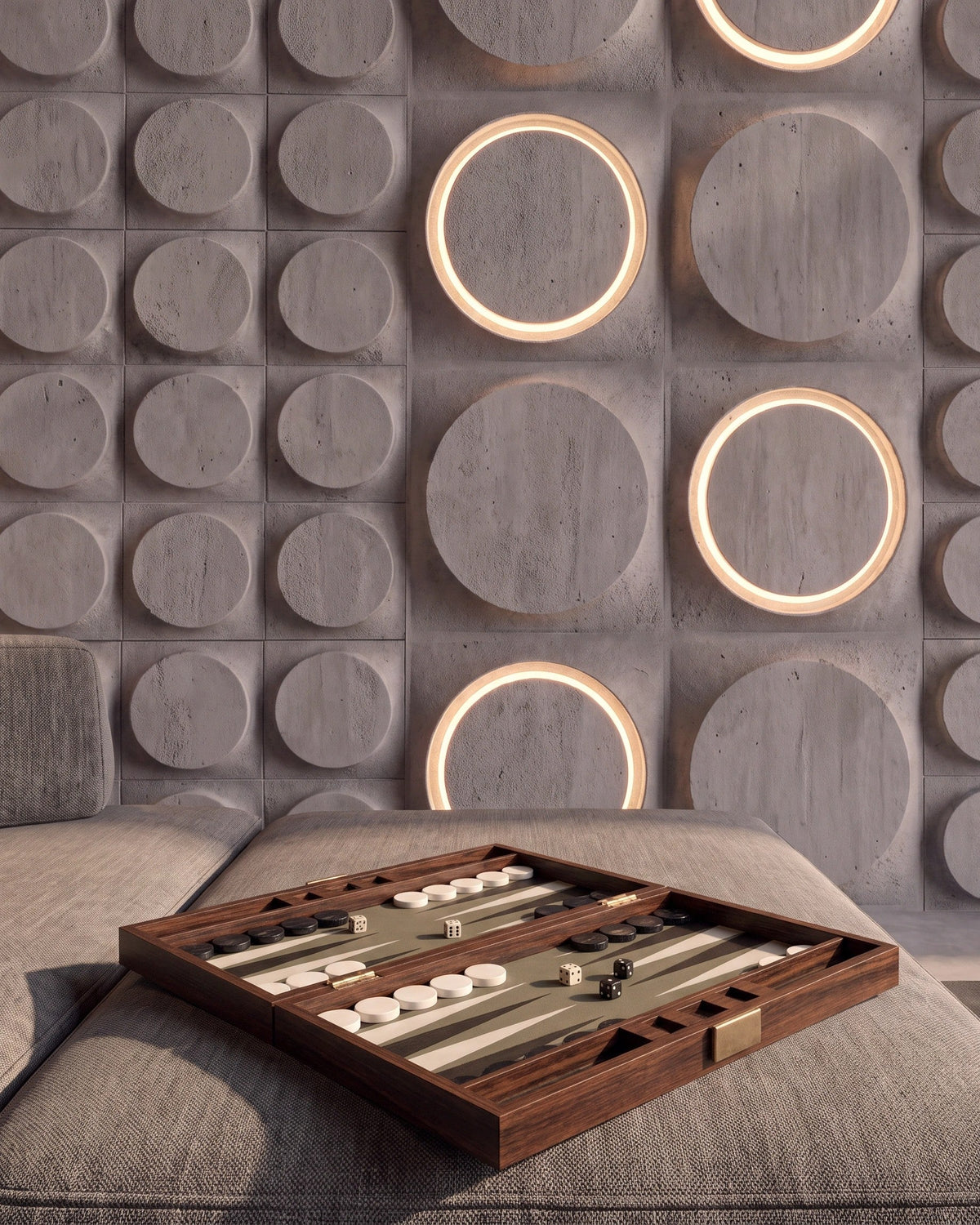 GYPSUM 3D WALL PANEL | COSMIC 0012 + LED LARGE