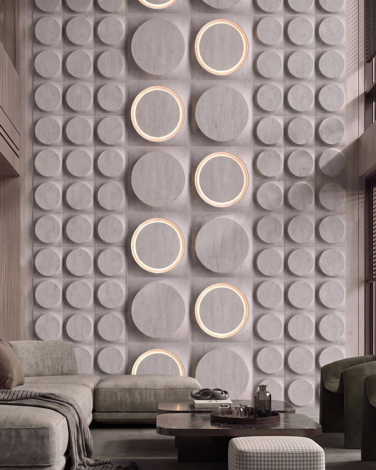 GYPSUM 3D WALL PANEL | COSMIC 0012 + LED LARGE