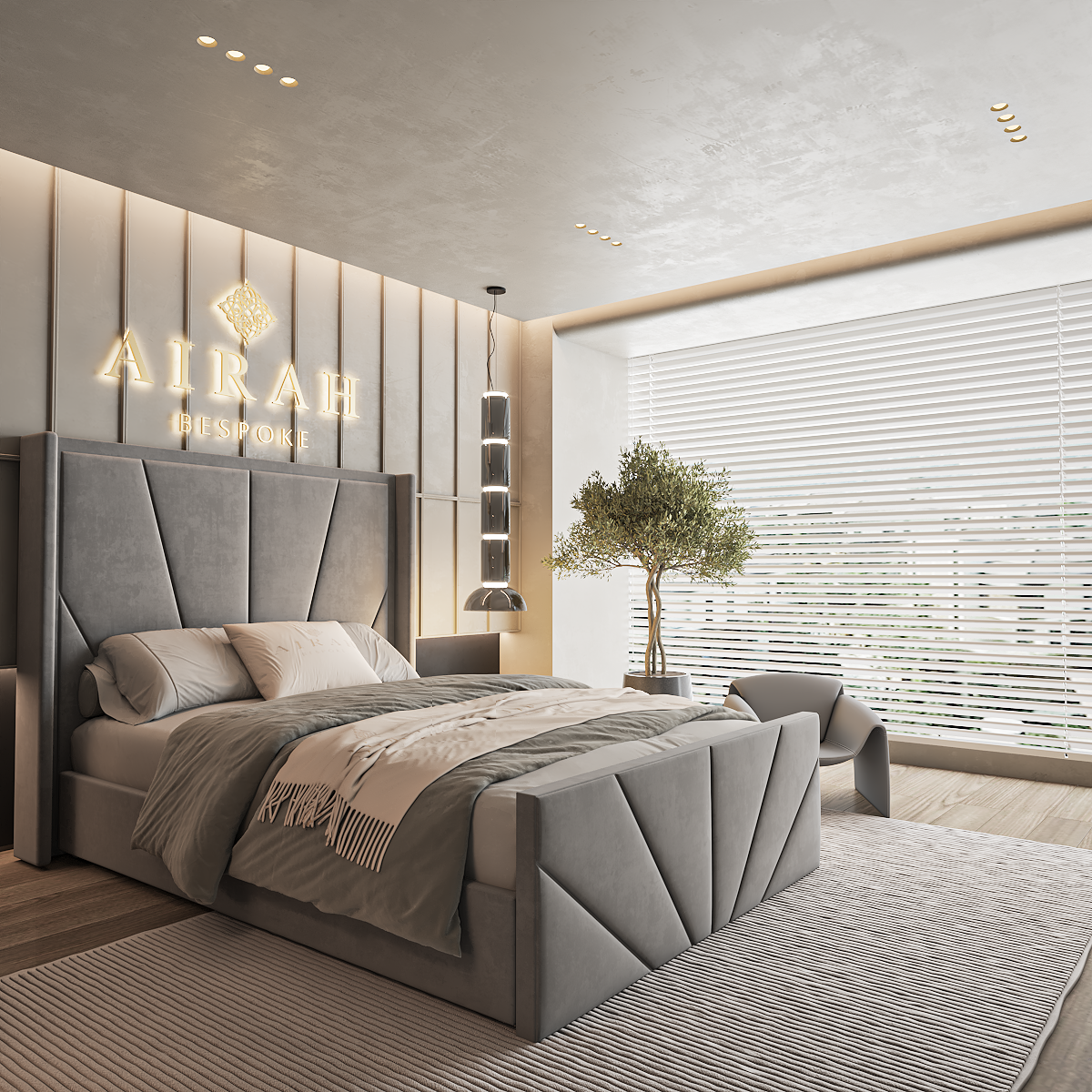 Modern Avery bed frame UK – stylish upholstered frame for contemporary bedrooms