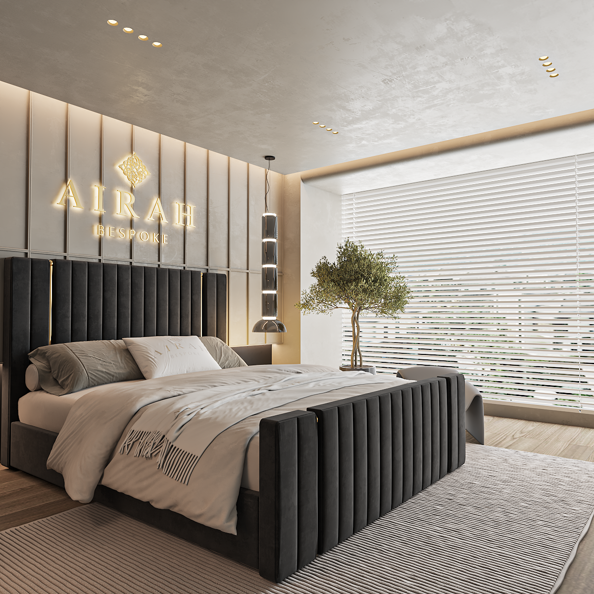 The Marlow bed frame – luxury upholstered bed frame with modern design UK