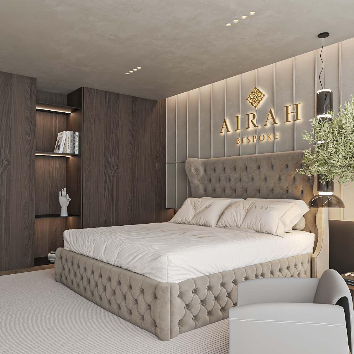 The Sutton upholstered bed frame – luxury bedroom furniture with premium finish