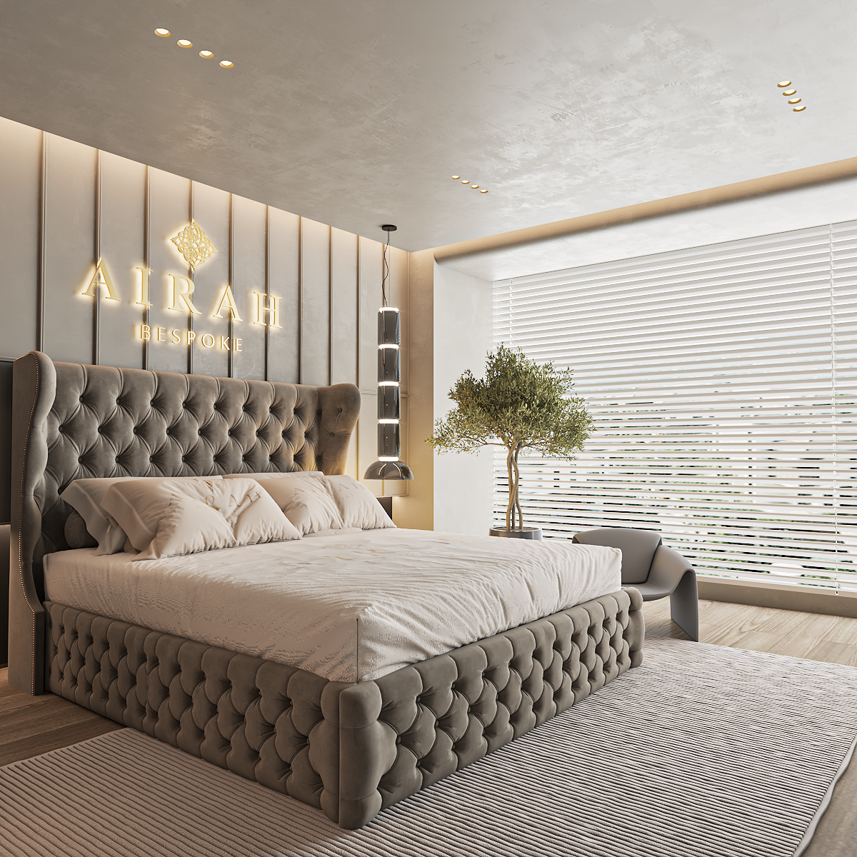 The Sutton upholstered bed frame – luxury bedroom furniture with premium finish