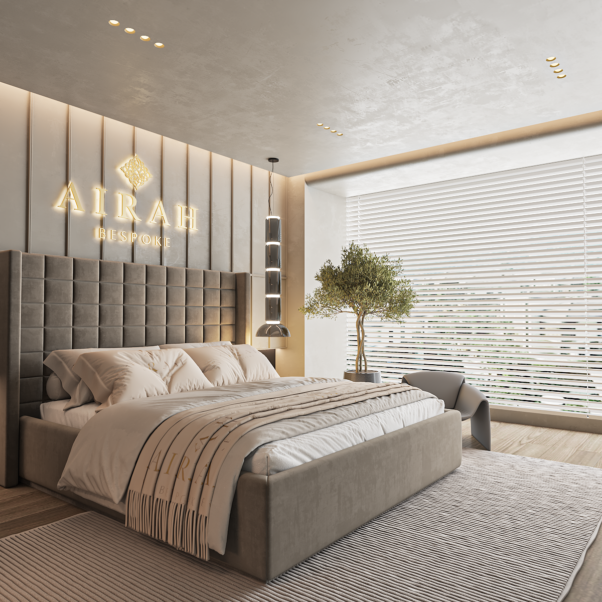 The Winslet luxury bed – upholstered bed frame with padded headboard and sleek finish