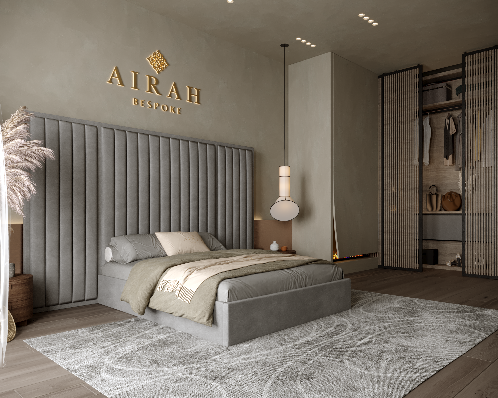 Alyssa Prestige bed featuring an extended upholstered headboard, premium modern bedroom furniture