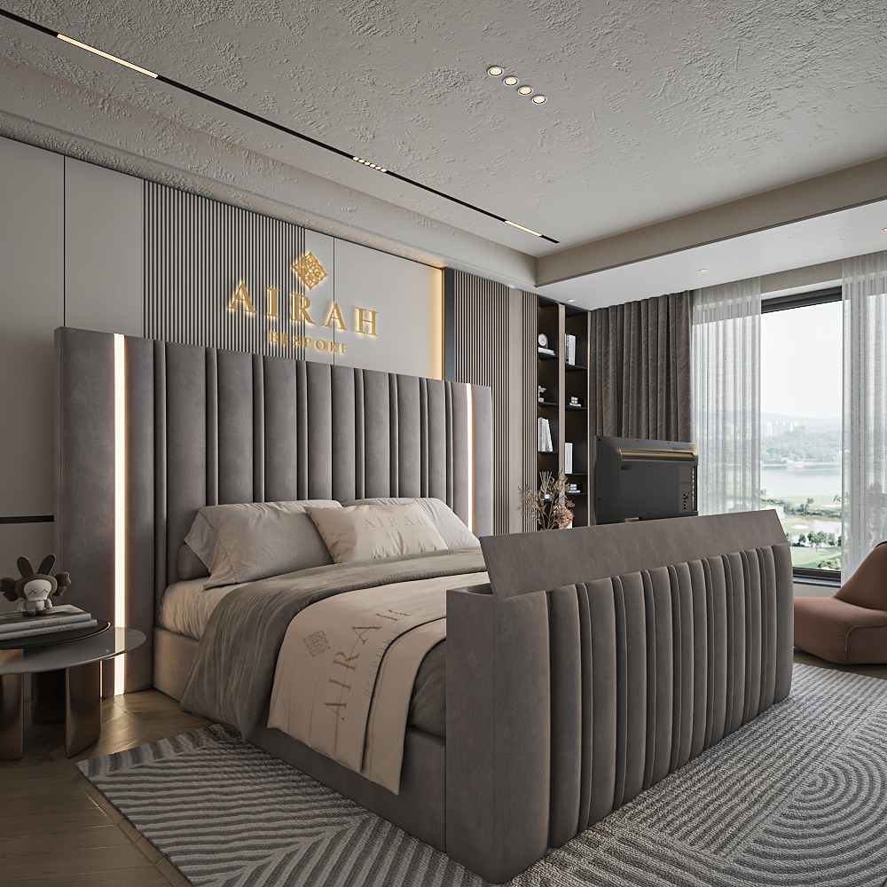 Glow LED bed frame – modern upholstered LED bed with ambient lighting UK