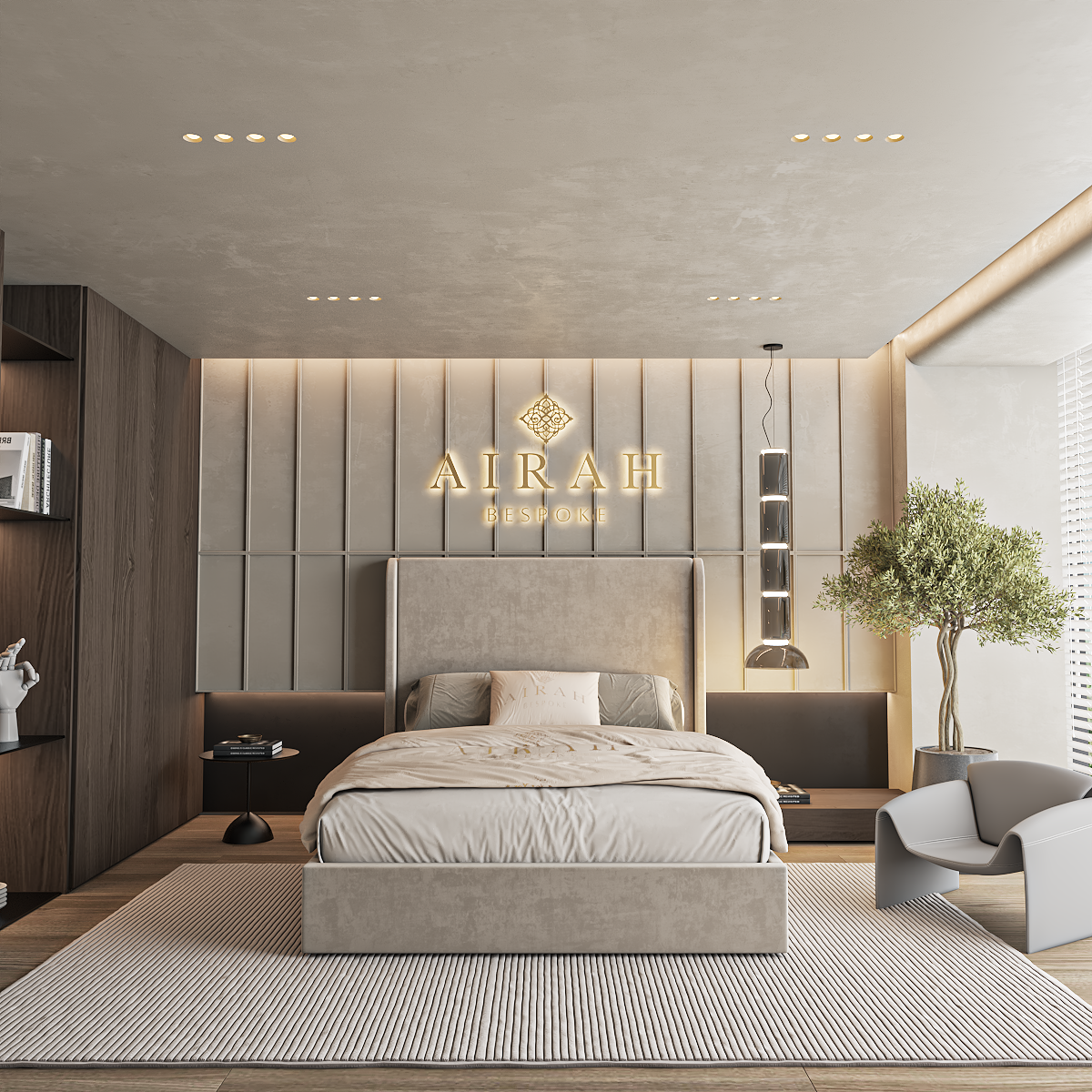 Harlow luxury bed – upholstered bed frame with padded headboard and sleek finish