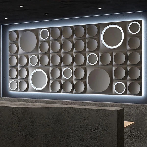 GYPSUM 3D WALL PANEL | COSMIC 0012 + LED LARGE