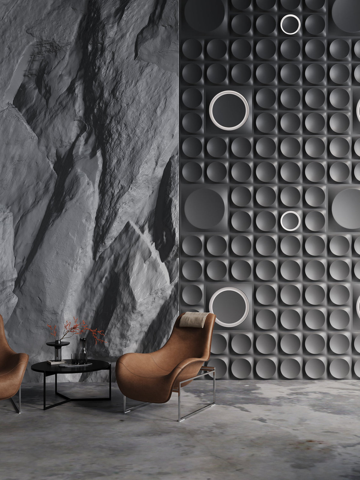 GYPSUM 3D WALL PANEL | COSMIC 0012 + LED LARGE