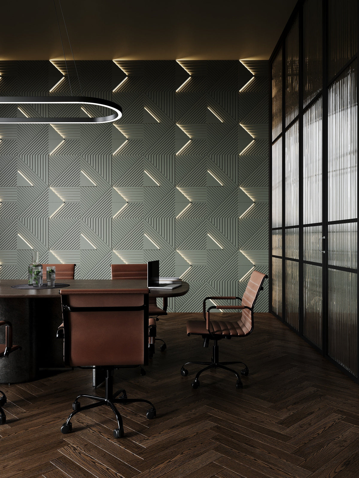 GYPSUM 3D WALL PANEL | TRINITY + LED 0021
