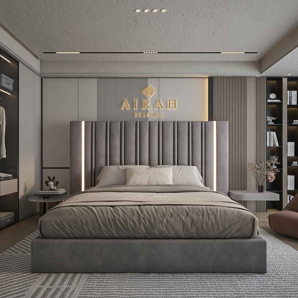 Aura LED Bed – luxury upholstered bed frame with soft-glow LED lighting