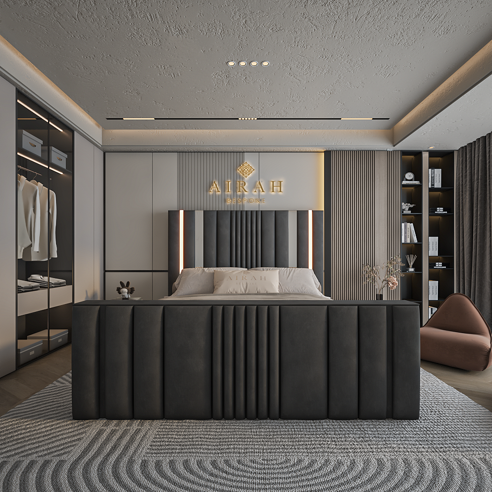 Lumen LED bed frame with ambient headboard lighting – modern LED bed for UK bedrooms