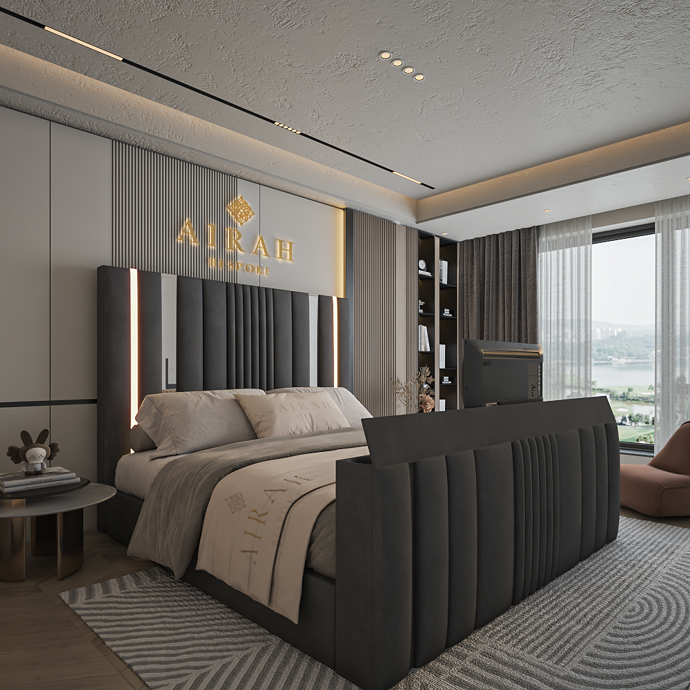 Lumen LED Bed with illuminated headboard – luxury LED bed frame for bedrooms