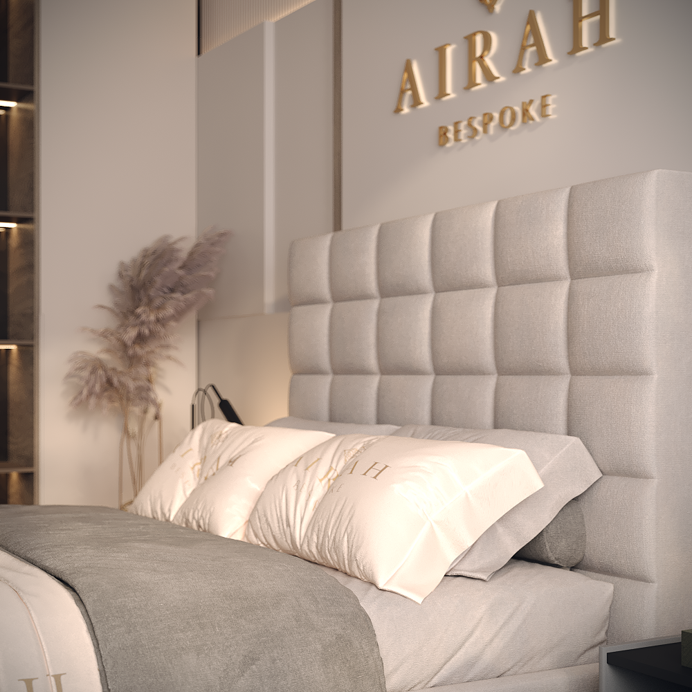 Sable bed frame – luxury upholstered bed with modern headboard design UK