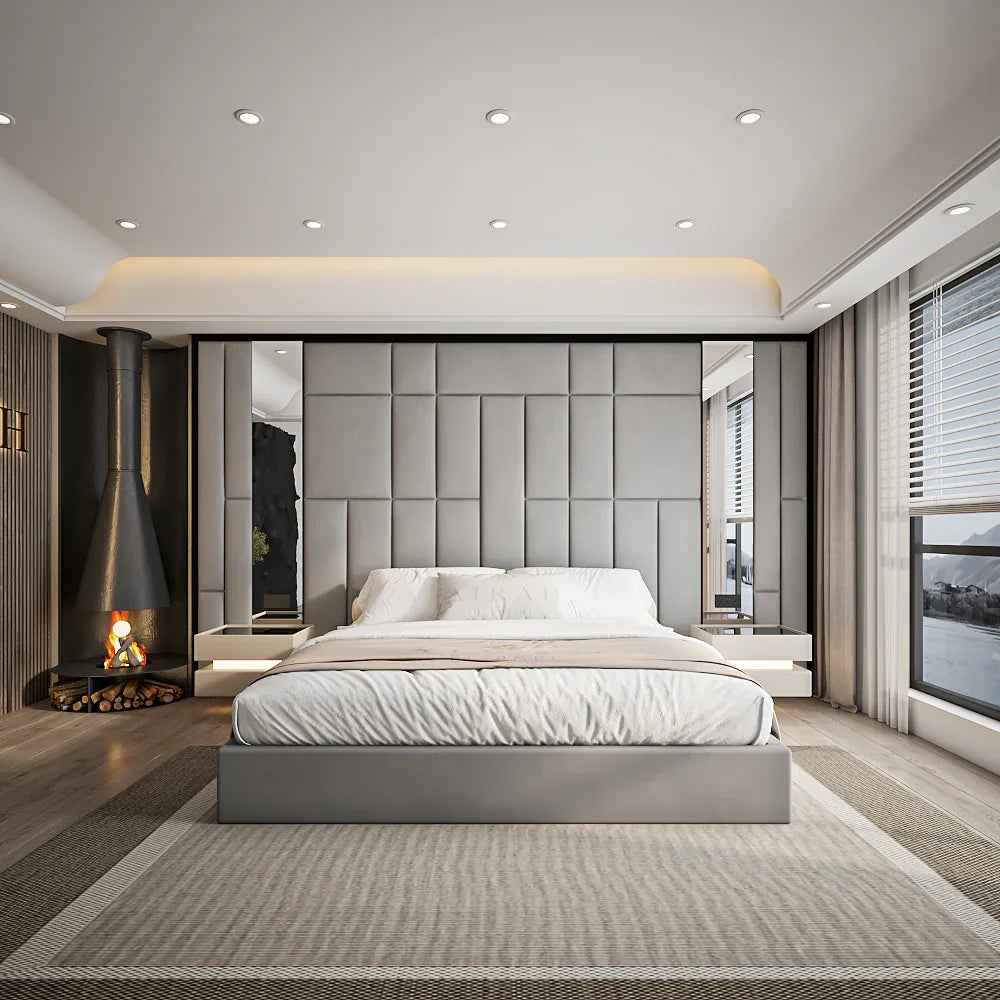 Elara Low Foot Board bed – sleek upholstered bed frame with low footboard panel