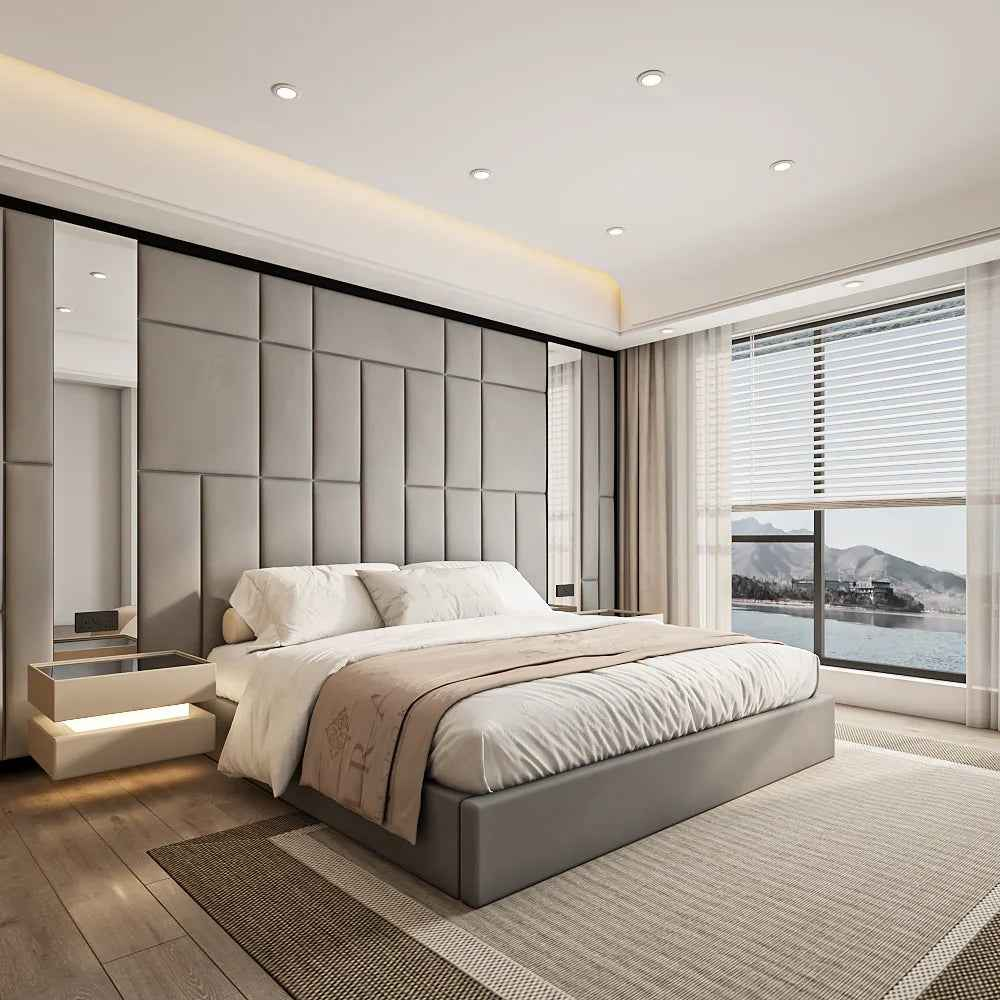 Elara low footboard upholstered bed – modern bed frame with low foot end design