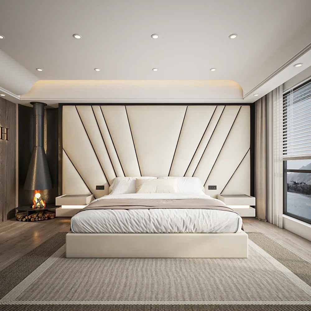 The Horizon Low Foot Board bed frame – modern upholstered bed with low foot end UK