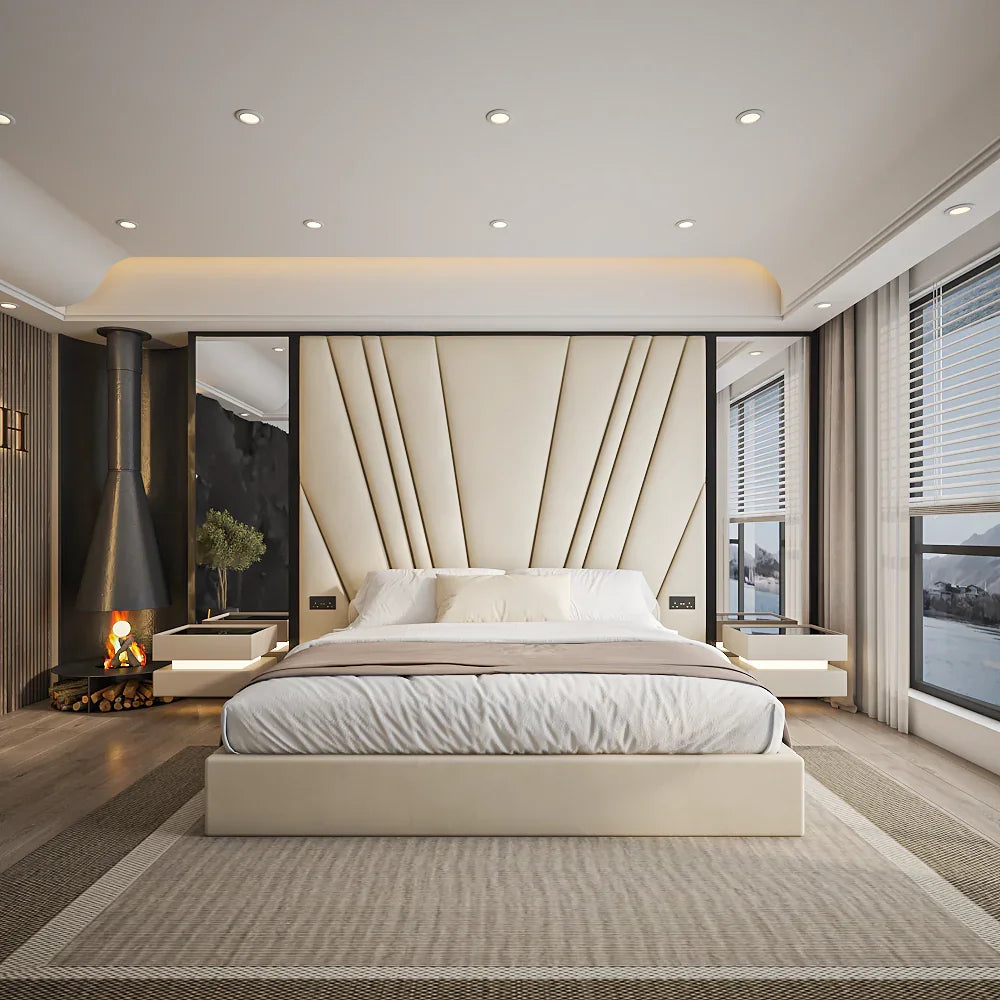 The Opal low foot end bed frame – contemporary upholstered bed for UK bedrooms