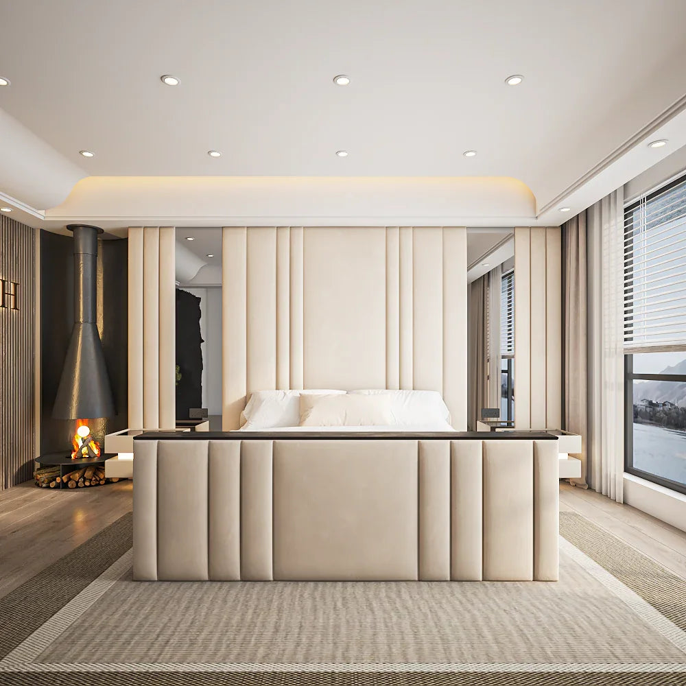 Luxury Vale TV conversion bed – hidden TV compartment in the footboard with premium finish